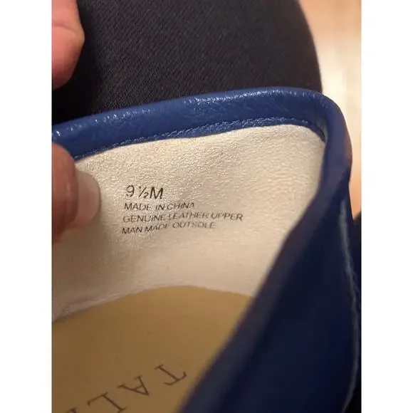 Talbots Loafers Size 9.5 Genuine Leather Tassel Blue Preppy Professional - Picture 7 of 8